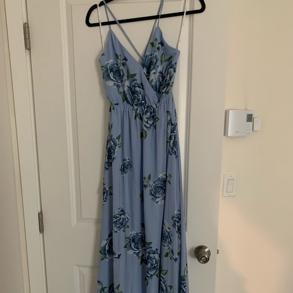 Lulus | Dresses | Blue Floral Lulus Bridesmaid Dress In Small | Poshmark